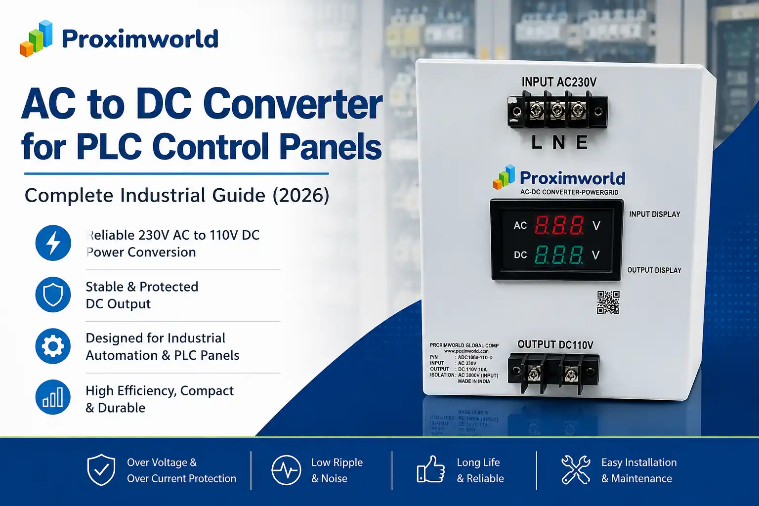 AC to DC Converter for PLC Control Panels