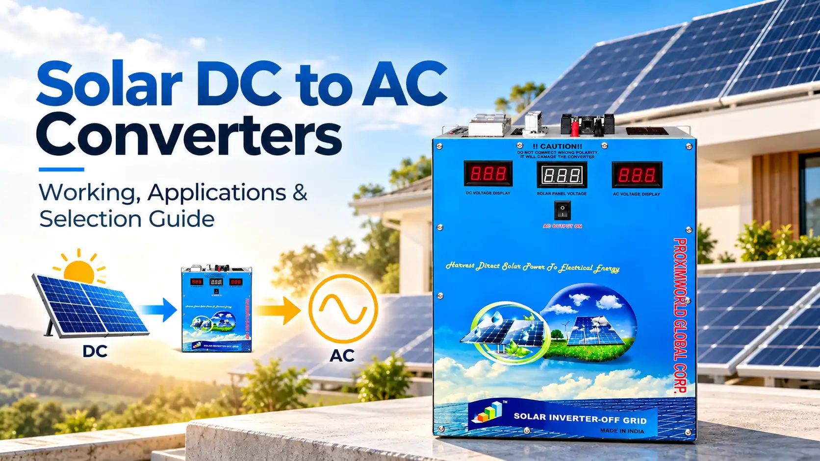 ProximWorld solar DC to AC converter for off-grid solar power systems